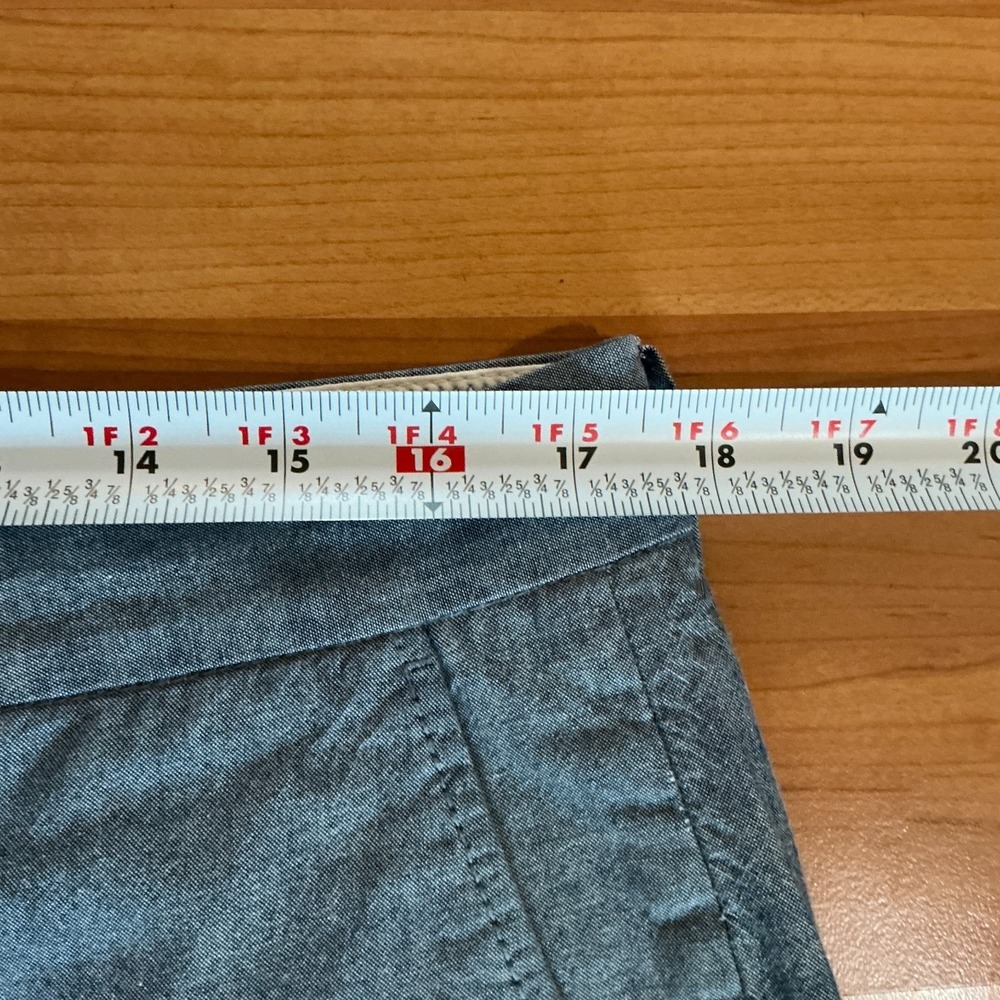 J.Crew Bedford Pants Mens 34 Blue Chambray Cotton Chino Flat Front Style - Picture 9 of 11